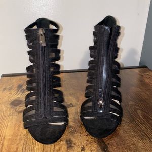 Black zipper heels